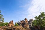 Ruins Of Phnom Bakheng Temple At Angkor Wat Complex Stock Photo