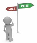 Lose Win Sign Means Triumph Losing And Success 3d Rendering Stock Photo