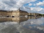 Miroir D'eau At Place De La Bourse In Bordeaux Stock Photo