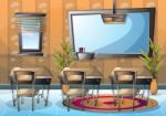 Cartoon  Illustration Interior Classroom With Separated Layers Stock Photo