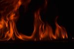 Beautiful Fire Flames On Black Background Stock Photo