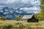 View Of Mormon Row Near Jackson Wyoming Stock Photo