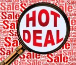 Hot Deal Shows Best Deals And Buy Stock Photo