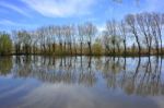 A Beatiful Landscape With Reflection And Blue Sky Stock Photo