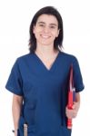 Doctor Holding Folder Stock Photo