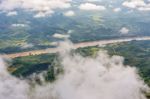 High Angle View Of Mekong River Stock Photo