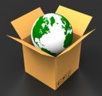 World Delivery Indicates Sending Delivering And Postage Stock Photo