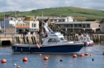 Boats In The Harbour At Lyme Regis Stock Photo