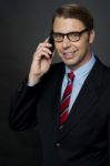 Businessman Talking Over Phone Stock Photo