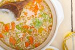 Syrian Barley Broth Soup Aleppo Style Stock Photo