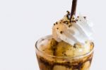 Frappuccino Topping With Whip Cream Stock Photo