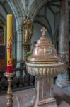 Interior View Of St. Vitus Church In Krumlov Stock Photo