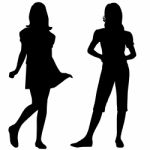 Silhouette Teenager Stock Photo