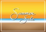 Summer Sale Promotion Season With Sea Beach And Frame Background Stock Photo