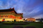 National Theater Hall And Liberty Square Main Gate Arch Stock Photo