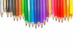 Colored Pencils, Isolated On The White Background Stock Photo