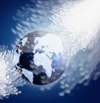 Globe With Fiber Optics Stock Photo