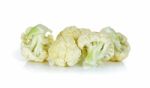 Slice Cauliflower Isolated On The White Background Stock Photo