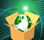 Delivery World Indicates Sending Global And Post Stock Photo