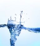 Splashing Of Purity Clean Fresh Water With Bubble Stock Photo