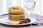 Pancakes With Berries Stock Photo