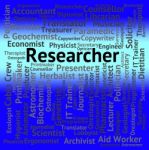 Researcher Job Shows Gathering Data And Analysis Stock Photo