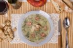 Traditional Portuguese Soup, Caldo Verde Stock Photo