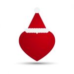  Love Heart With Santa Hat Stock Photo