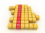 Education Toy Blocks (colorful Cubes Buzzword Series) Stock Photo