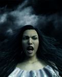 Scared Woman Portrait,3d Illustration Stock Photo