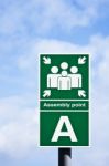 Alphabetical Assembly Point Sign Stock Photo