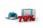 The Percentage Of The Gift Box In 3-d Visualization Stock Photo