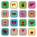 Valentine Icon Set  Illustration Stock Photo