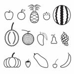 Fruit Line Icon Stock Photo