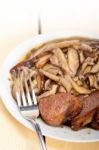 Venison Deer Game Filet And Wild Mushrooms Stock Photo