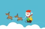 Santa Claus Over Cloud Stock Photo