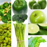 Green Healthy Food Collage Collection Stock Photo