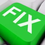 Fix Key Shows Repairing Fixing Or Mending Stock Photo