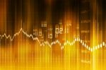 Stock Market Graph And Bar Chart Stock Photo