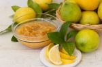 Sweet Lemon Jam From The Organic Garden Stock Photo