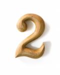 Wooden Numeric 2 Stock Photo