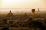 Sunrise Over Temples Of Bagan In Myanmar Stock Photo