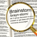 Brainstorm Definition Magnifier Stock Photo