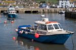 Boats In The Harbour At Lyme Regis Stock Photo