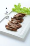 Roast Beef Sliced,thai Food Stock Photo