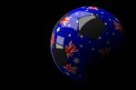 Australia Soccer Ball Isolated Dark Background Stock Photo