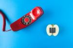 Alphanumeric Apple And Red Telephone Old Stock Photo