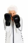 Woman With Boxing Gloves Stock Photo