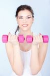 Woman Doing Fitness Exercises Stock Photo