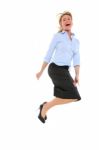 Businesswoman Jumping Stock Photo